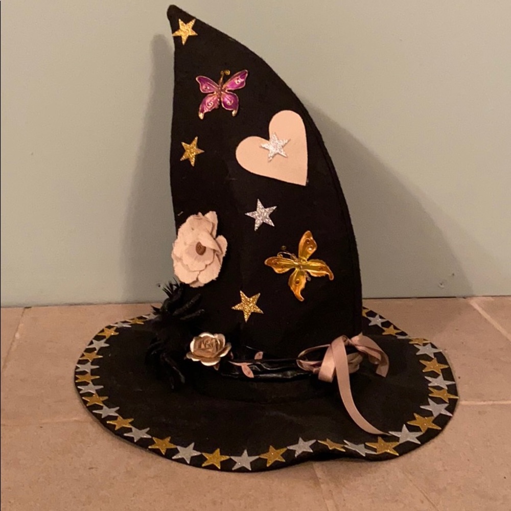 Handmade Witch Costume Hat with Butterflies